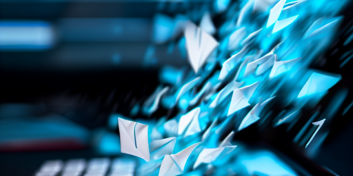 Mails sortant d’un clavier